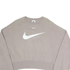NIKE Womens Beige Sweatshirt Crew Neck S Cotton Blend Casual Pullover