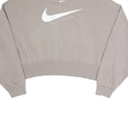 NIKE Womens Beige Sweatshirt Crew Neck S Cotton Blend Casual Pullover