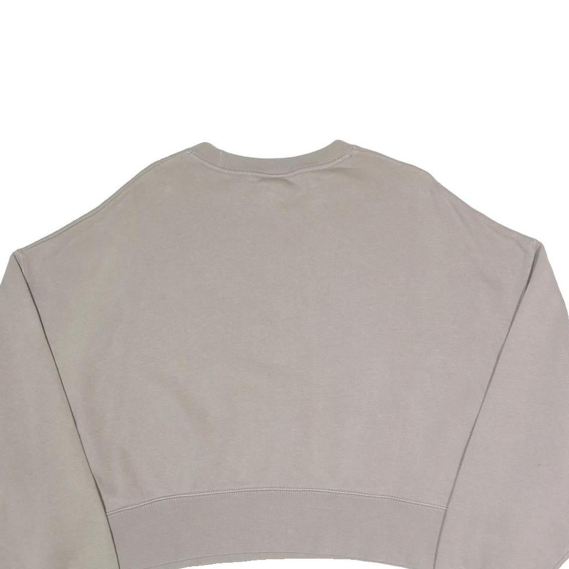 NIKE Womens Beige Sweatshirt Crew Neck S Cotton Blend Casual Pullover