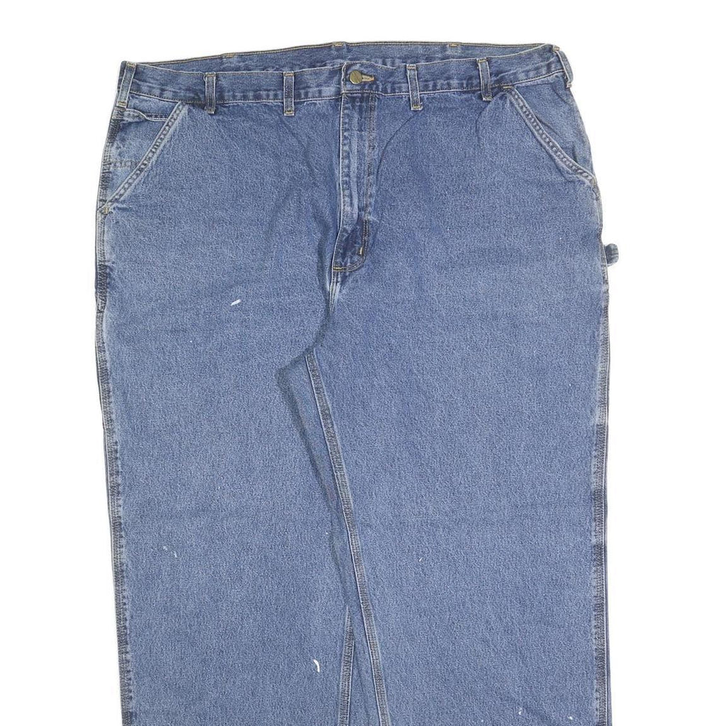 CARHARTT Mens Regular Fit Blue Denim Jeans W46 L32 Workwear Relaxed Cotton Blend