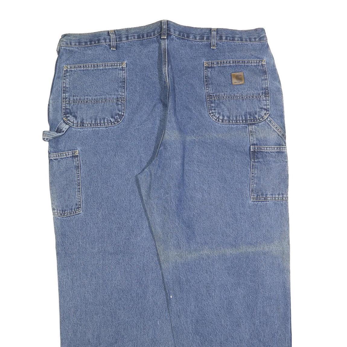 CARHARTT Mens Regular Fit Blue Denim Jeans W46 L32 Workwear Relaxed Cotton Blend