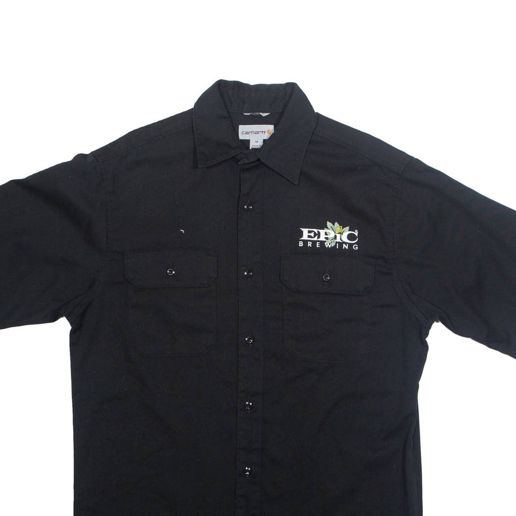 CARHARTT Relaxed Fit Epic Brewing Mens Worker Shirt Black Short Sleeve M