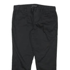 CALVIN KLEIN Womens Cotton Blend Black Slim Tapered Trousers W32 L25