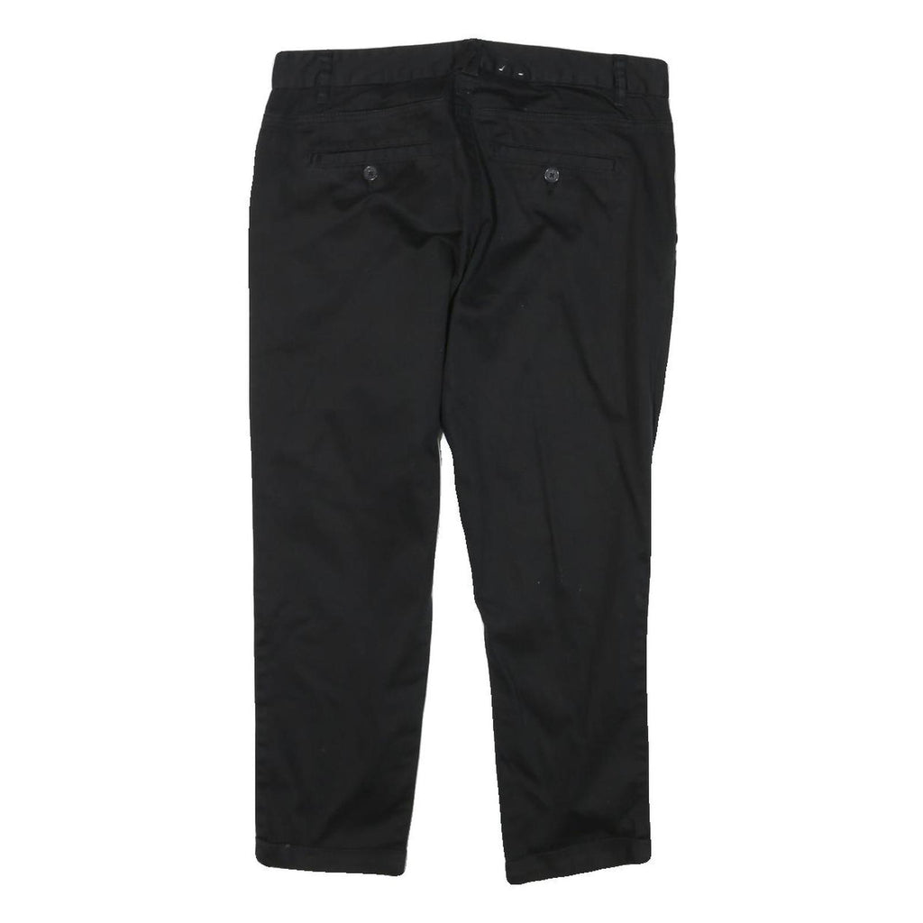 CALVIN KLEIN Womens Cotton Blend Black Slim Tapered Trousers W32 L25