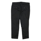 CALVIN KLEIN Womens Cotton Blend Black Slim Tapered Trousers W32 L25