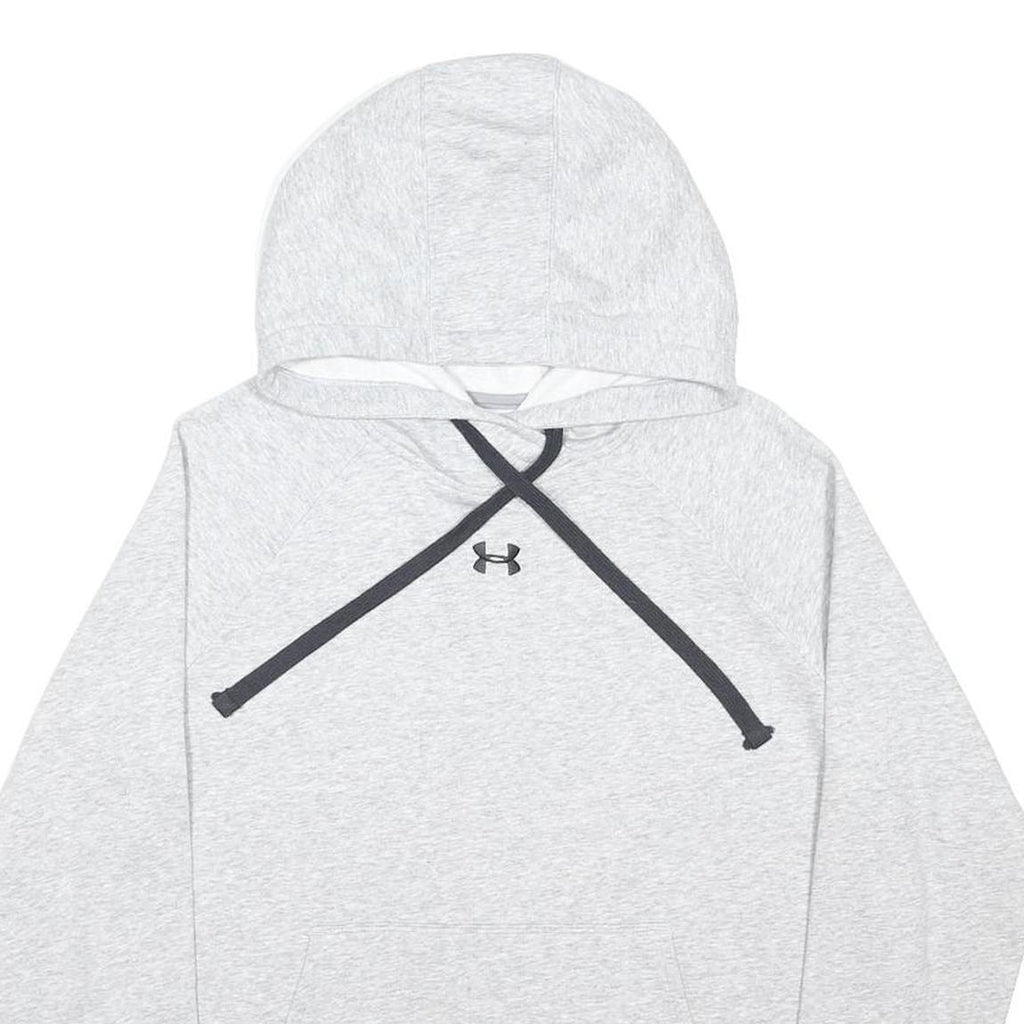 UNDER ARMOUR Mens Grey Hoodie M Cotton Blend Pullover Casual Sportswear