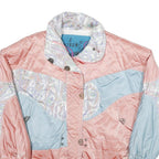 SKIN Womens Pink & Blue Quilted Polyamide Blend Jacket XL Patchwork Zip Pockets