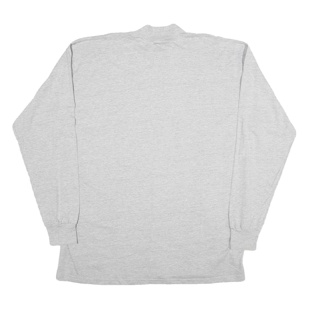 RUSSELL ATHLETIC Mens Grey Long Sleeve Crew Neck T-Shirt XL Plain Cotton Comfort