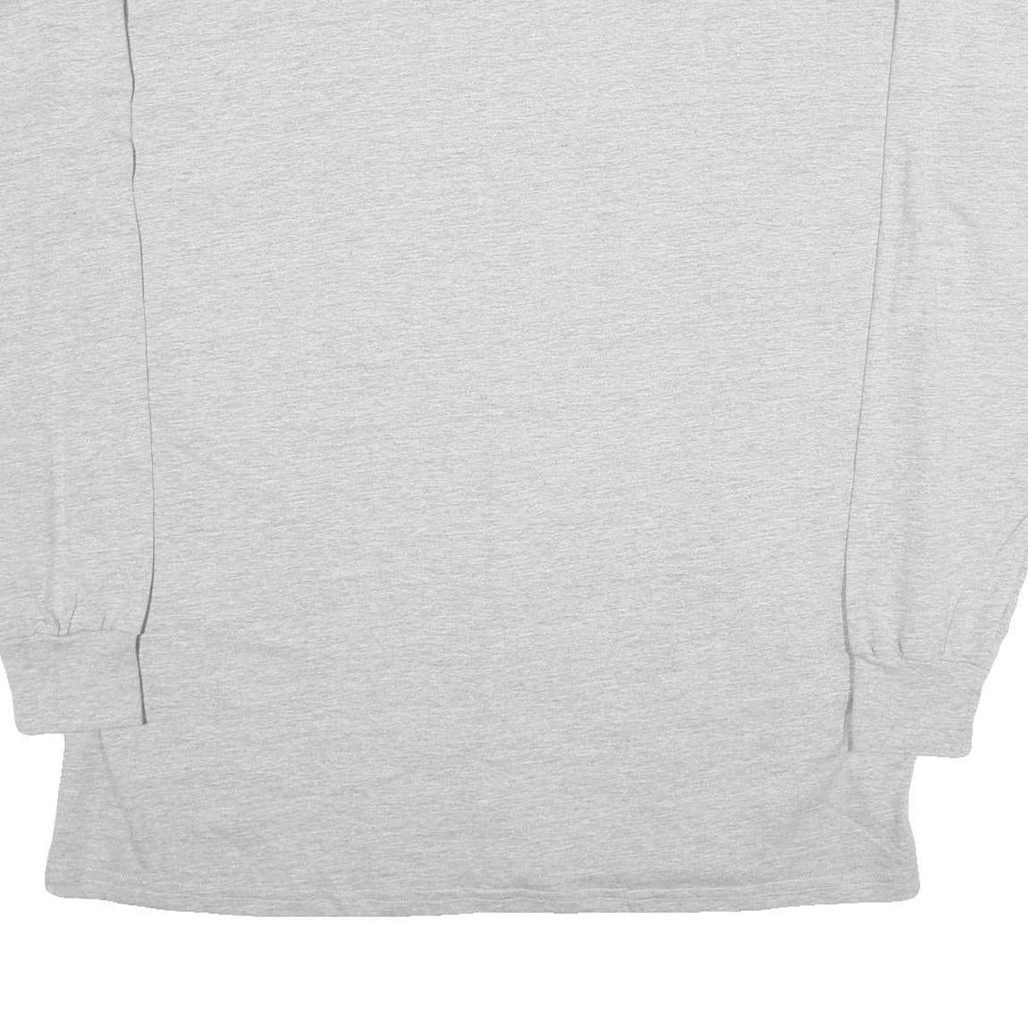 RUSSELL ATHLETIC Mens Grey Long Sleeve Crew Neck T-Shirt XL Plain Cotton Comfort
