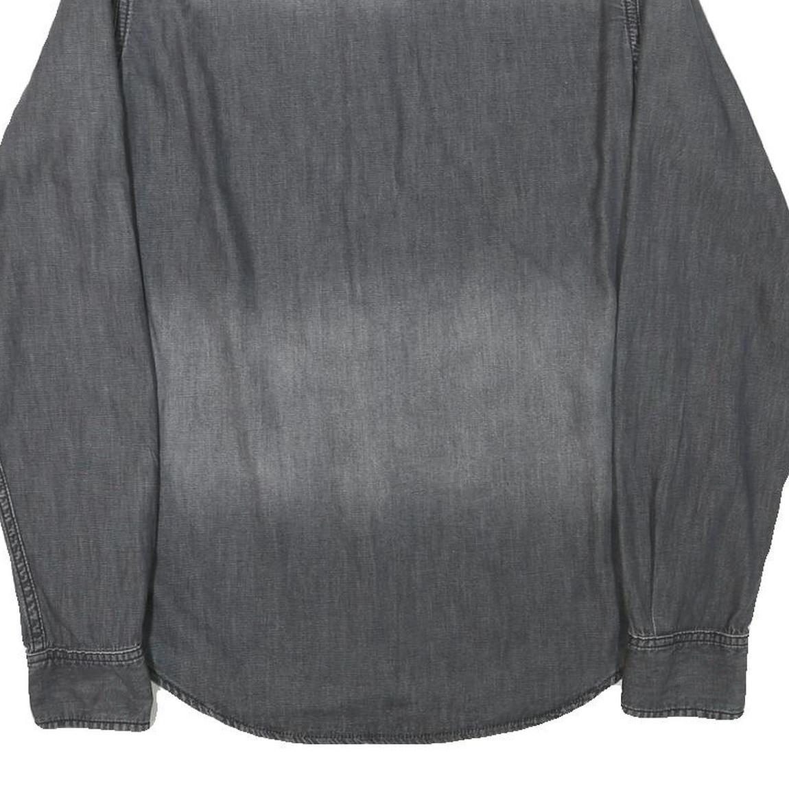 DIESEL Mens Grey Denim Shirt M Long Sleeve Casual Button Pocket Fashion