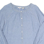 LEVI'S Womens Blue Cotton Blend Blouse Long Sleeve Round Neck XL Button Down