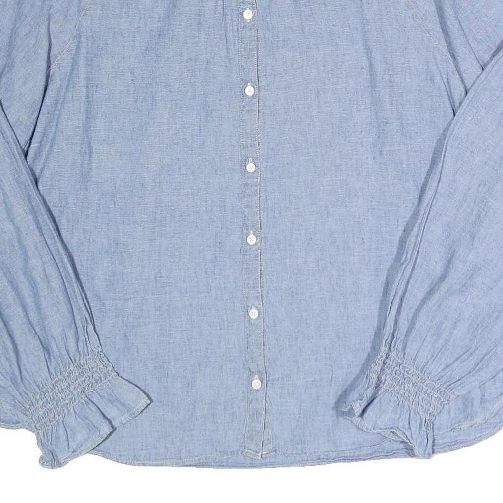 LEVI'S Womens Blue Cotton Blend Blouse Long Sleeve Round Neck XL Button Down