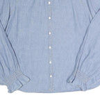 LEVI'S Womens Blue Cotton Blend Blouse Long Sleeve Round Neck XL Button Down