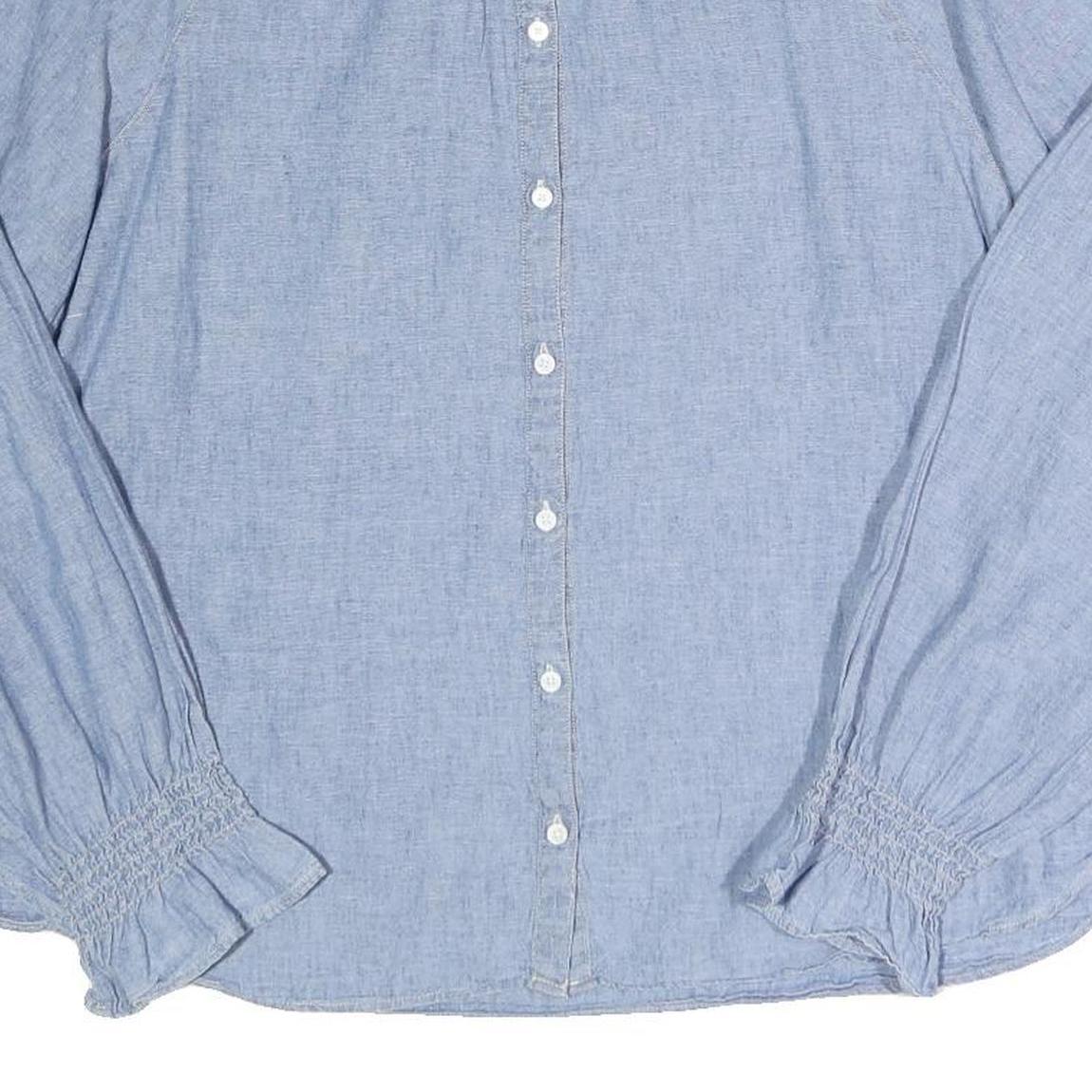 LEVI'S Womens Blue Cotton Blend Blouse Long Sleeve Round Neck XL Button Down