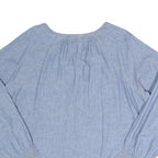 LEVI'S Womens Blue Cotton Blend Blouse Long Sleeve Round Neck XL Button Down