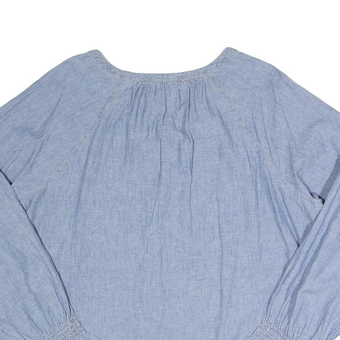 LEVI'S Womens Blue Cotton Blend Blouse Long Sleeve Round Neck XL Button Down