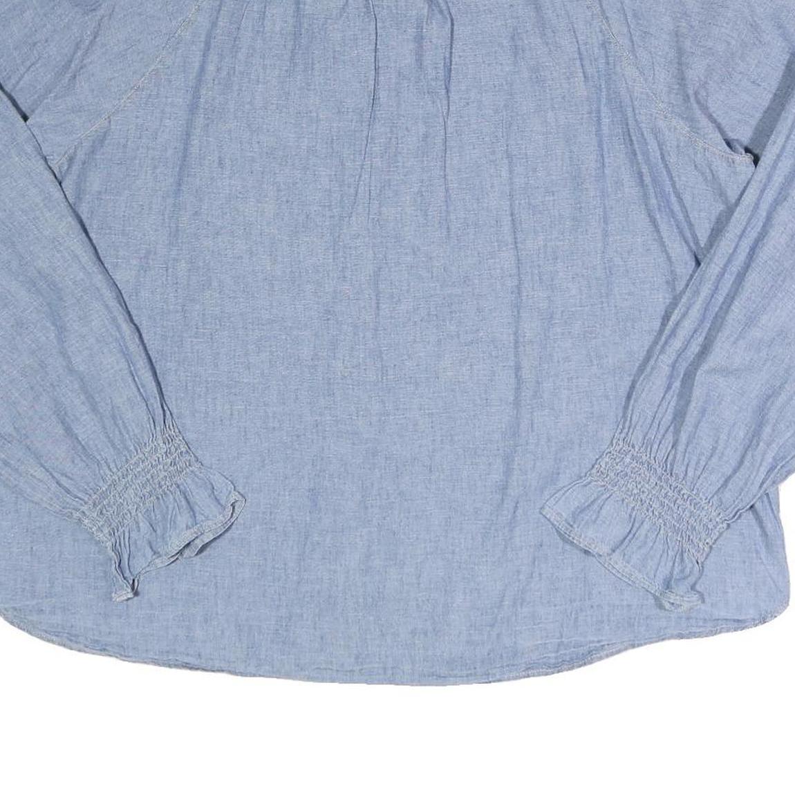 LEVI'S Womens Blue Cotton Blend Blouse Long Sleeve Round Neck XL Button Down