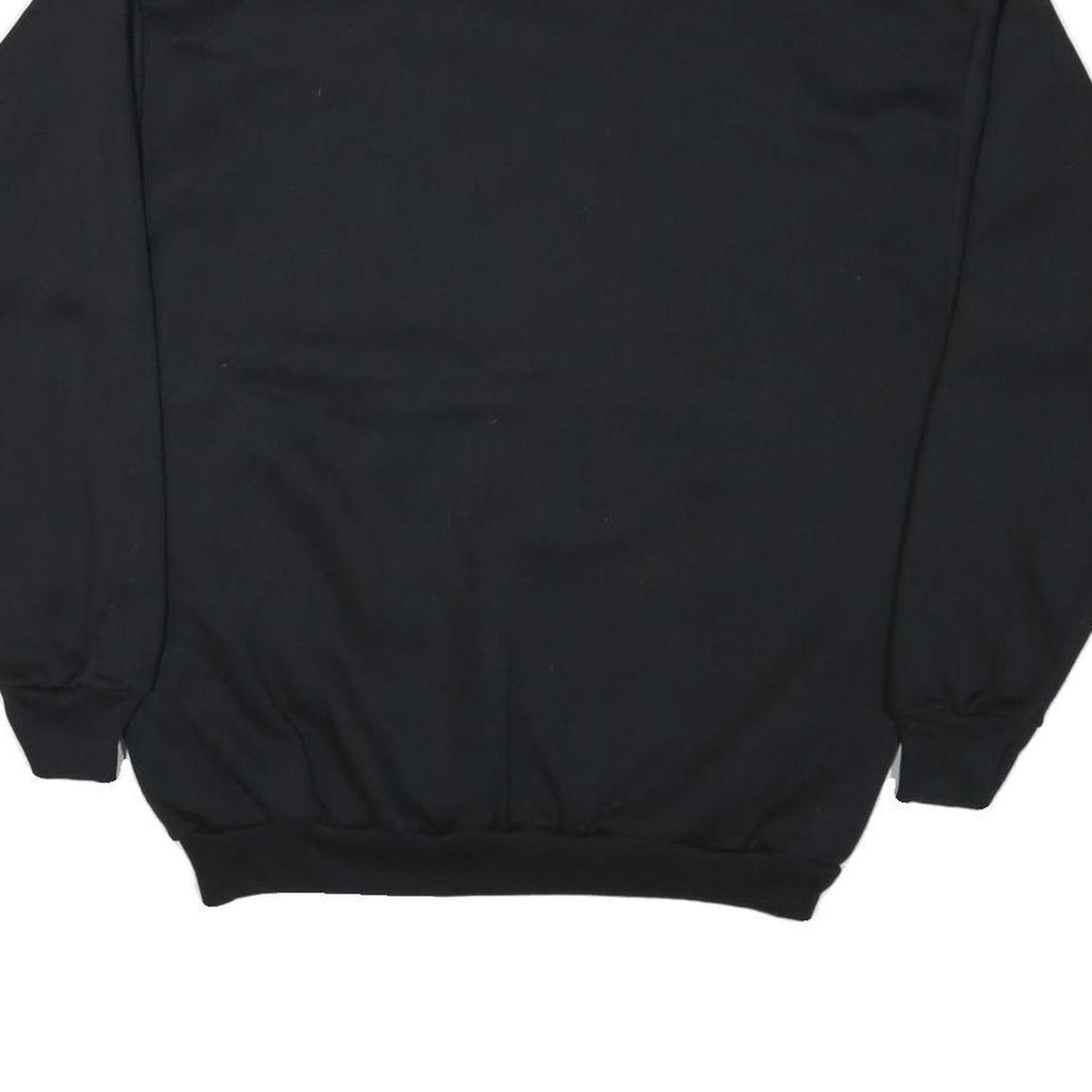 TULTEX Mens Black Orange Smile Face Sweatshirt Crew Neck XL Graphic Print