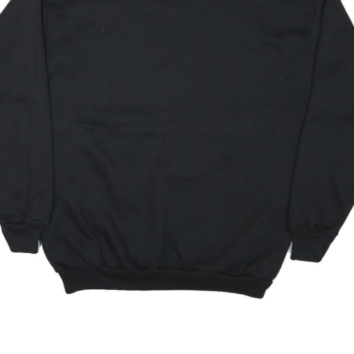 TULTEX Mens Black Orange Smile Face Sweatshirt Crew Neck XL Graphic Print