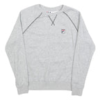 FILA Mens Grey Crew Neck S Cotton Blend Logo Sweatshirt Raglan Sleeve