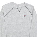 FILA Mens Grey Crew Neck S Cotton Blend Logo Sweatshirt Raglan Sleeve