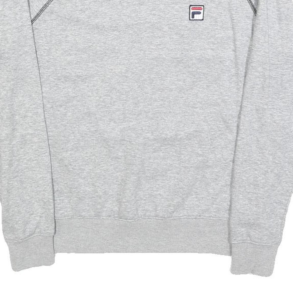 FILA Mens Grey Crew Neck S Cotton Blend Logo Sweatshirt Raglan Sleeve