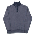 TOMMY HILFIGER Mens Jumper Blue 1/4 Zip Tight Knit S