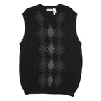 CONCEPTS Mens Black Patterned V-Neck Chunky Knit XL Argyle Sweater Vest Cotton
