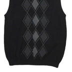 CONCEPTS Mens Black Patterned V-Neck Chunky Knit XL Argyle Sweater Vest Cotton