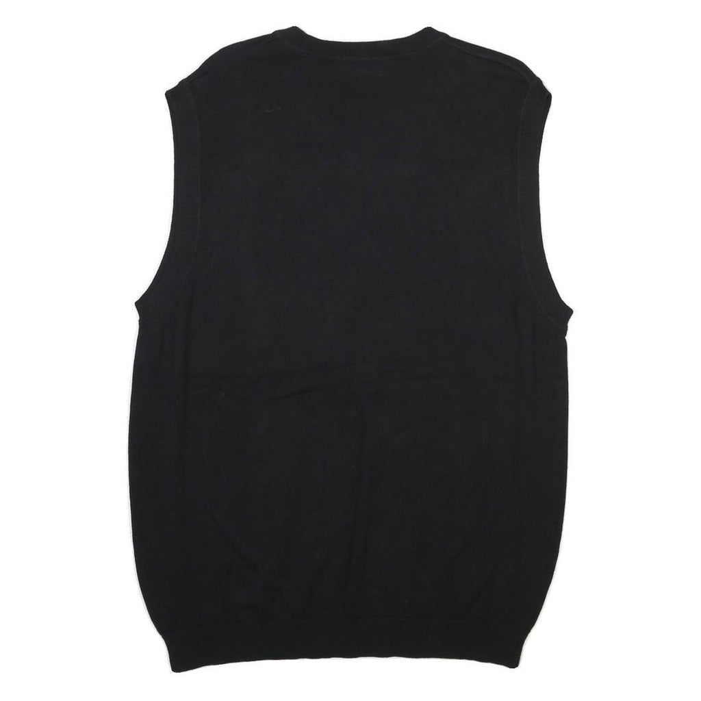 CONCEPTS Mens Black Patterned V-Neck Chunky Knit XL Argyle Sweater Vest Cotton