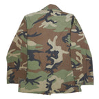 Mens Green Brown Camouflage Cotton Blend Military Style Jacket S Button