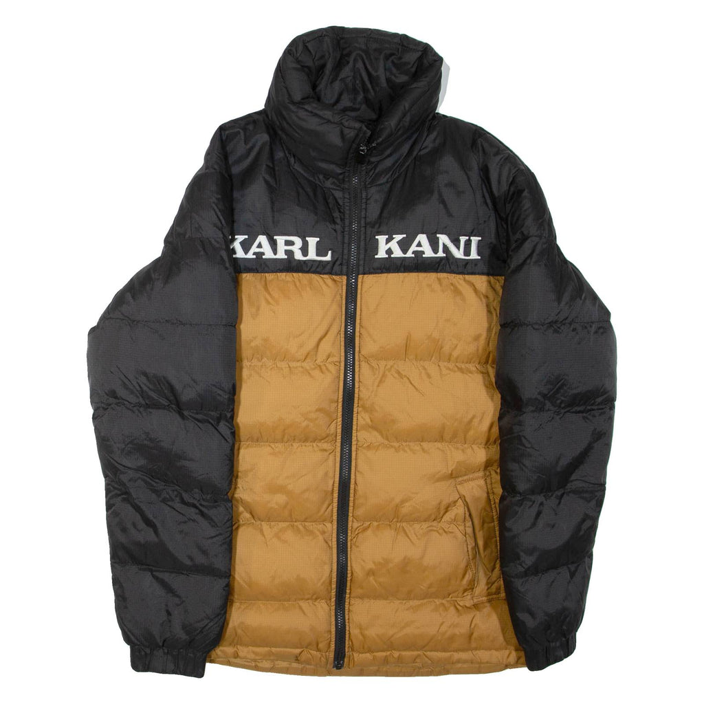 KARL KANI Mens Puffer Jacket Black Colourblock S