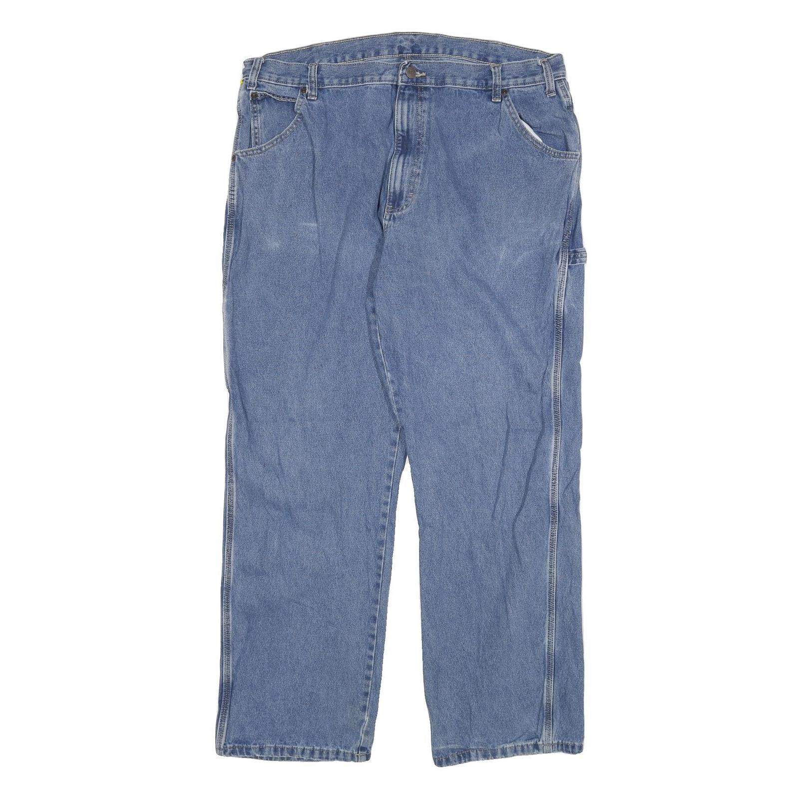 DICKIES Mens Regular Blue Denim Jeans W38 L30 Workwear Zip Closure