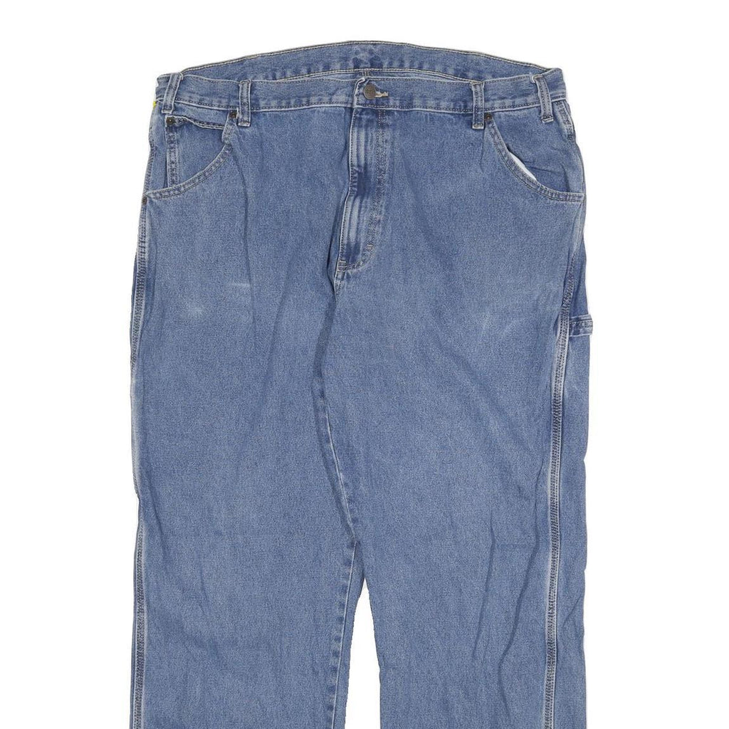 DICKIES Mens Regular Blue Denim Jeans W38 L30 Workwear Zip Closure
