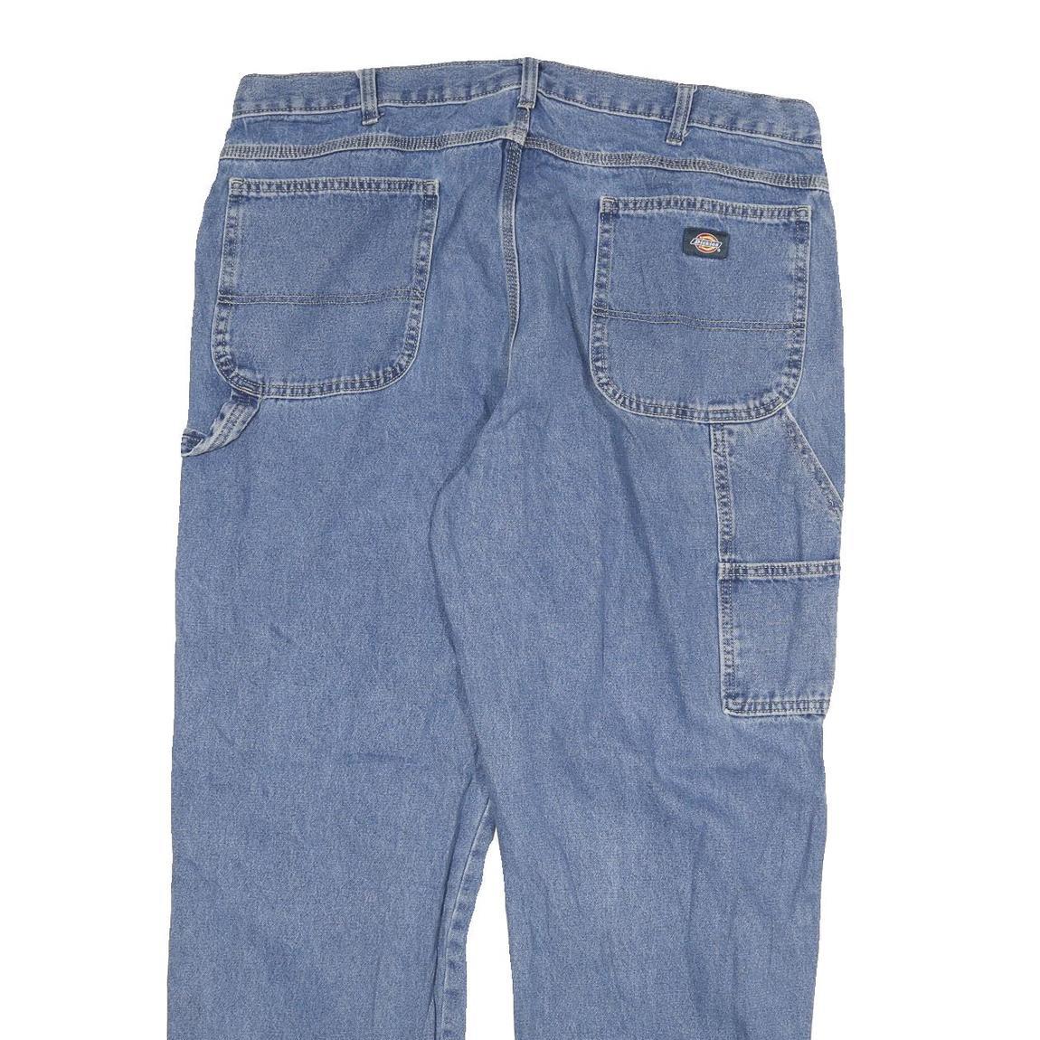 DICKIES Mens Regular Blue Denim Jeans W38 L30 Workwear Zip Closure