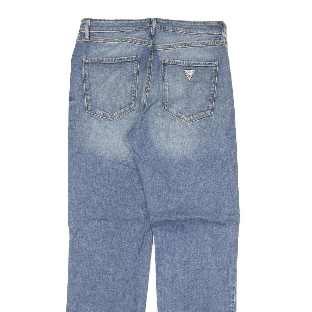 GUESS Womens Regular Fit Straight Leg Denim Blue Cotton Blend Jeans W30 L30