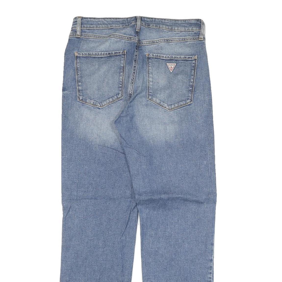 GUESS Womens Regular Fit Straight Leg Denim Blue Cotton Blend Jeans W30 L30