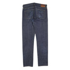 J.CREW Mens Slim Dark Blue Denim Jeans W32 L34 Button Closure Classic Fit