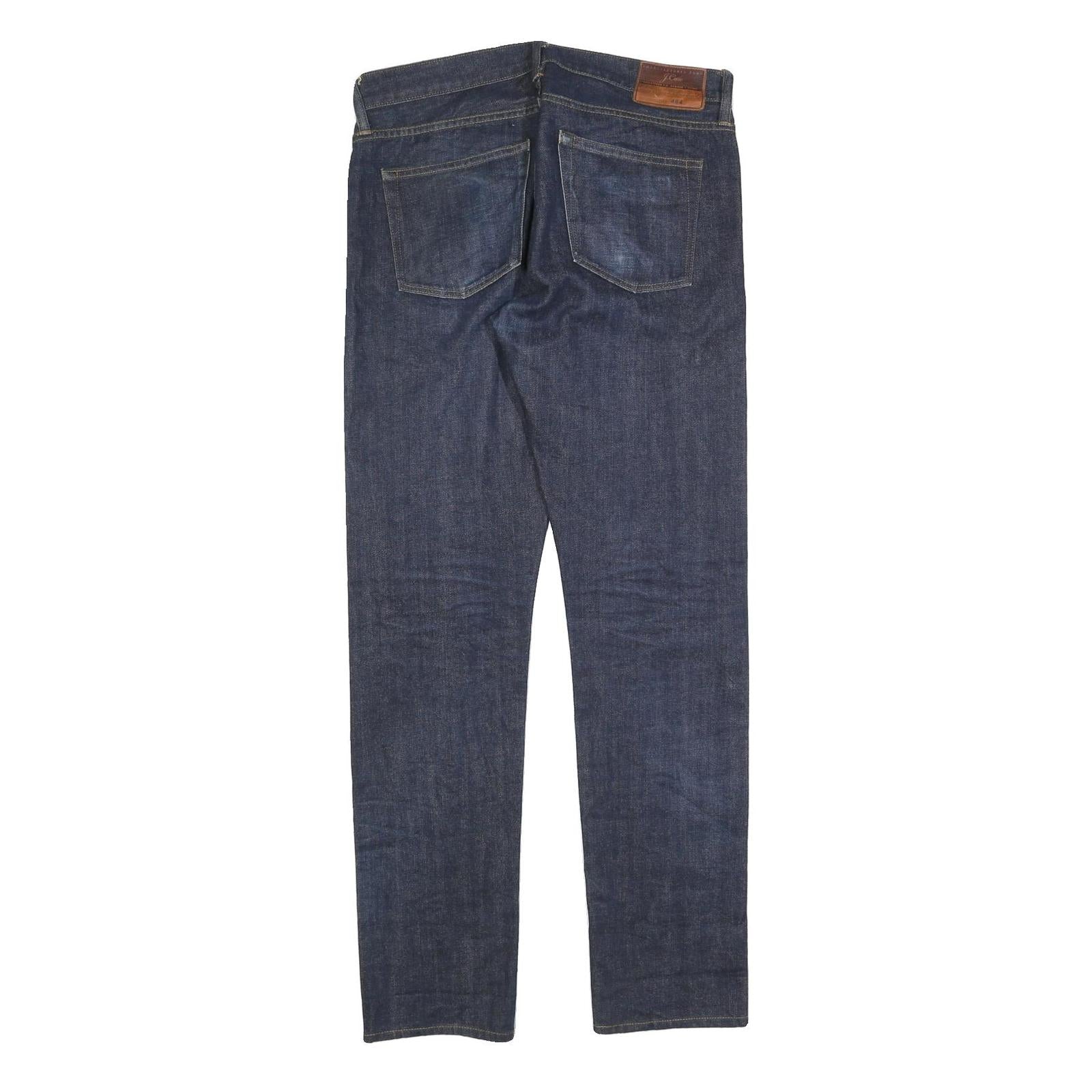 J.CREW Mens Slim Dark Blue Denim Jeans W32 L34 Button Closure Classic Fit