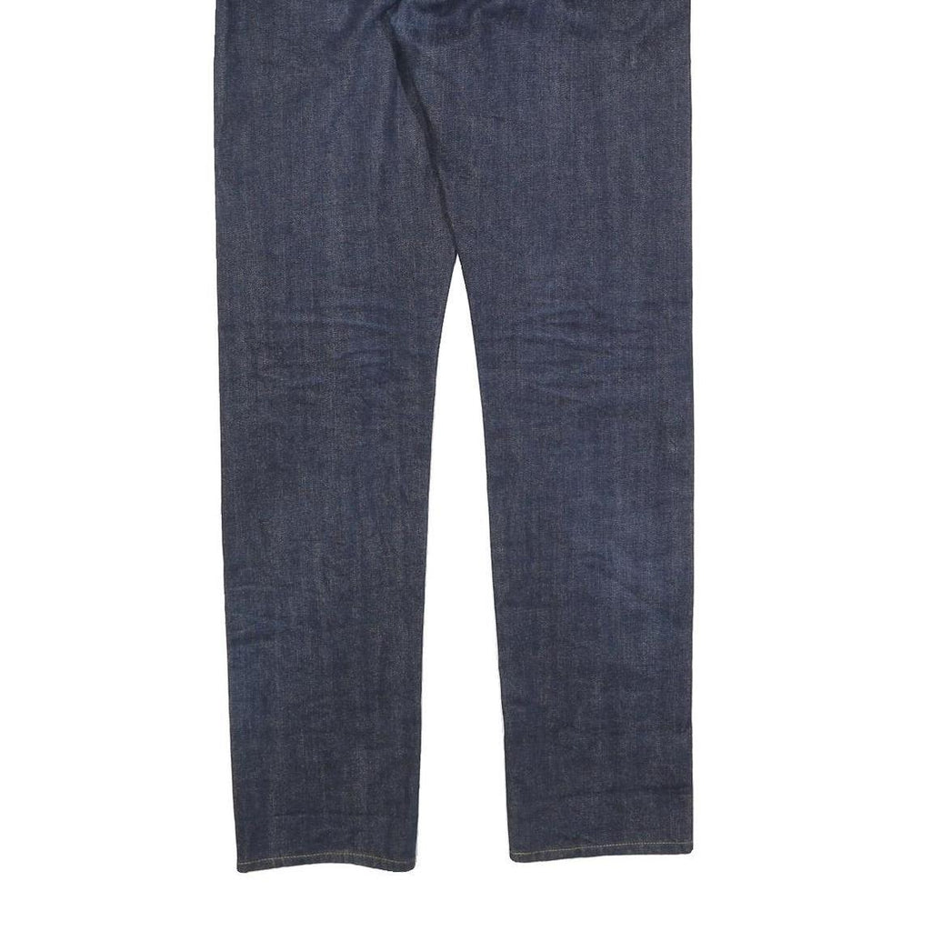 J.CREW Mens Slim Dark Blue Denim Jeans W32 L34 Button Closure Classic Fit