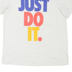 NIKE Mens White Just Do It Graphic T-Shirt L Short Sleeve Crew Neck