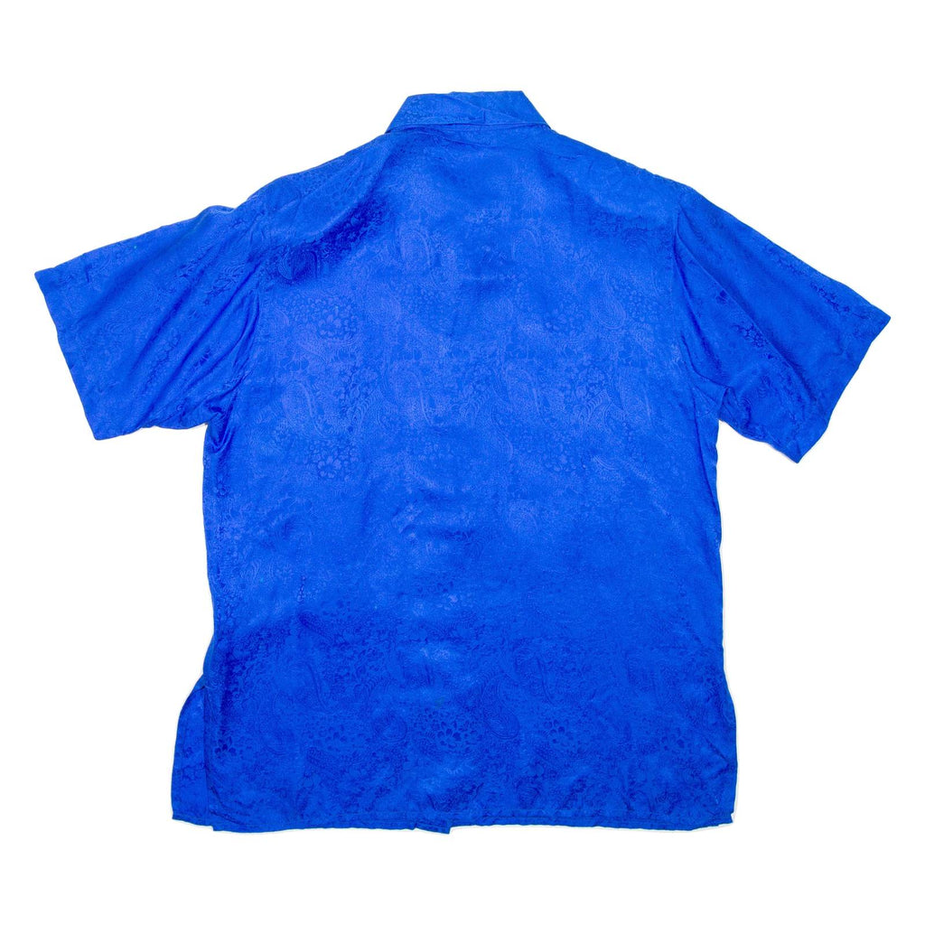 Womens Printed Shirt Blue Collared Floral L