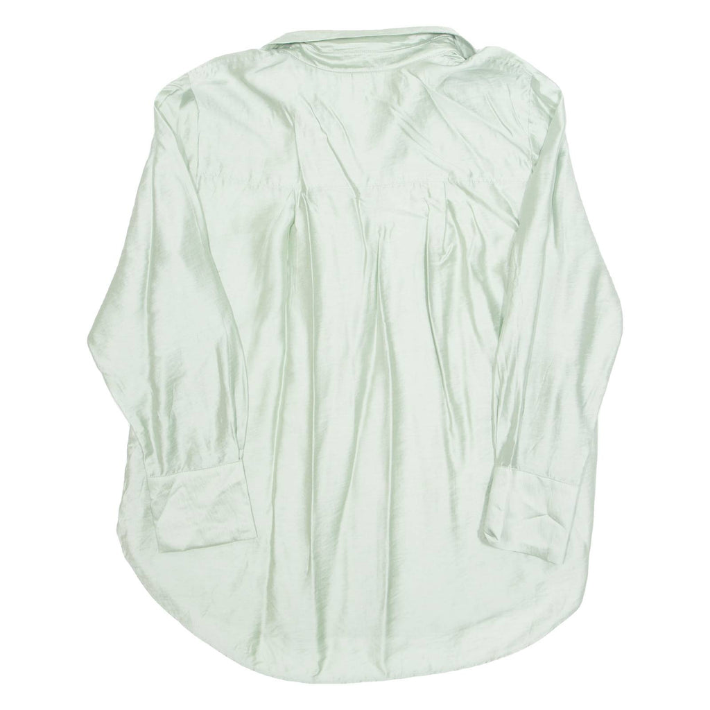 H&M Womens Shirt Green Collared Long Sleeve M