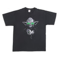 FRUIT OF THE LOOM Mens Black DJ Graphic T-Shirt L Short Sleeve Crew Neck Cool