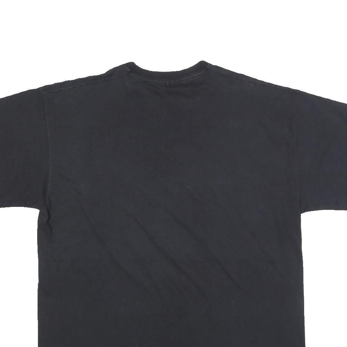 FRUIT OF THE LOOM Mens Black DJ Graphic T-Shirt L Short Sleeve Crew Neck Cool