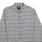 LEVI'S Mens Grey & Maroon Check Shirt M Cotton Casual Button-Up