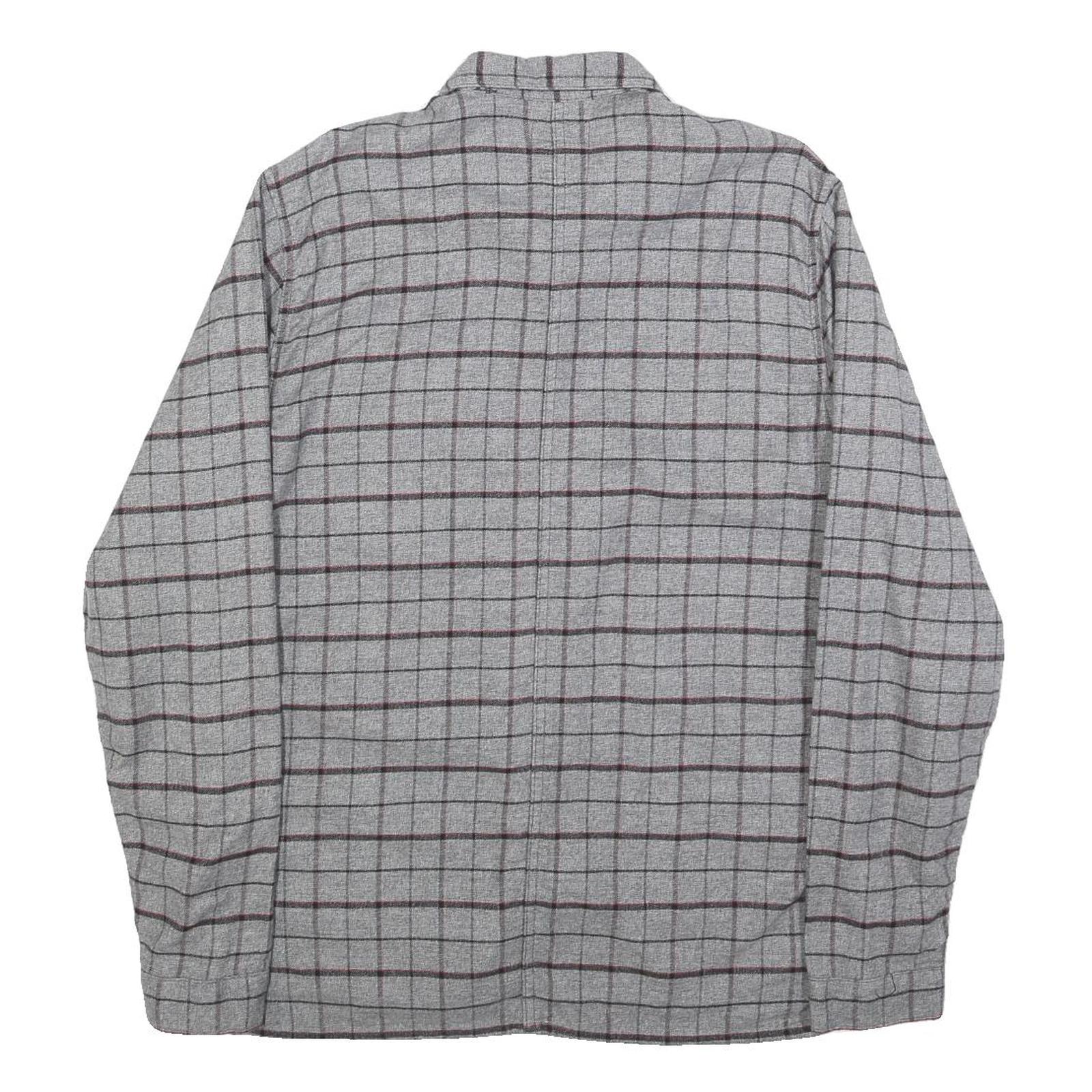 LEVI'S Mens Grey & Maroon Check Shirt M Cotton Casual Button-Up