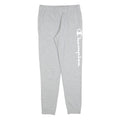 CHAMPION Mens Joggers Grey S W28 L30 Cotton Slim Tapered Logo Print