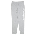 CHAMPION Mens Joggers Grey S W28 L30 Cotton Slim Tapered Logo Print