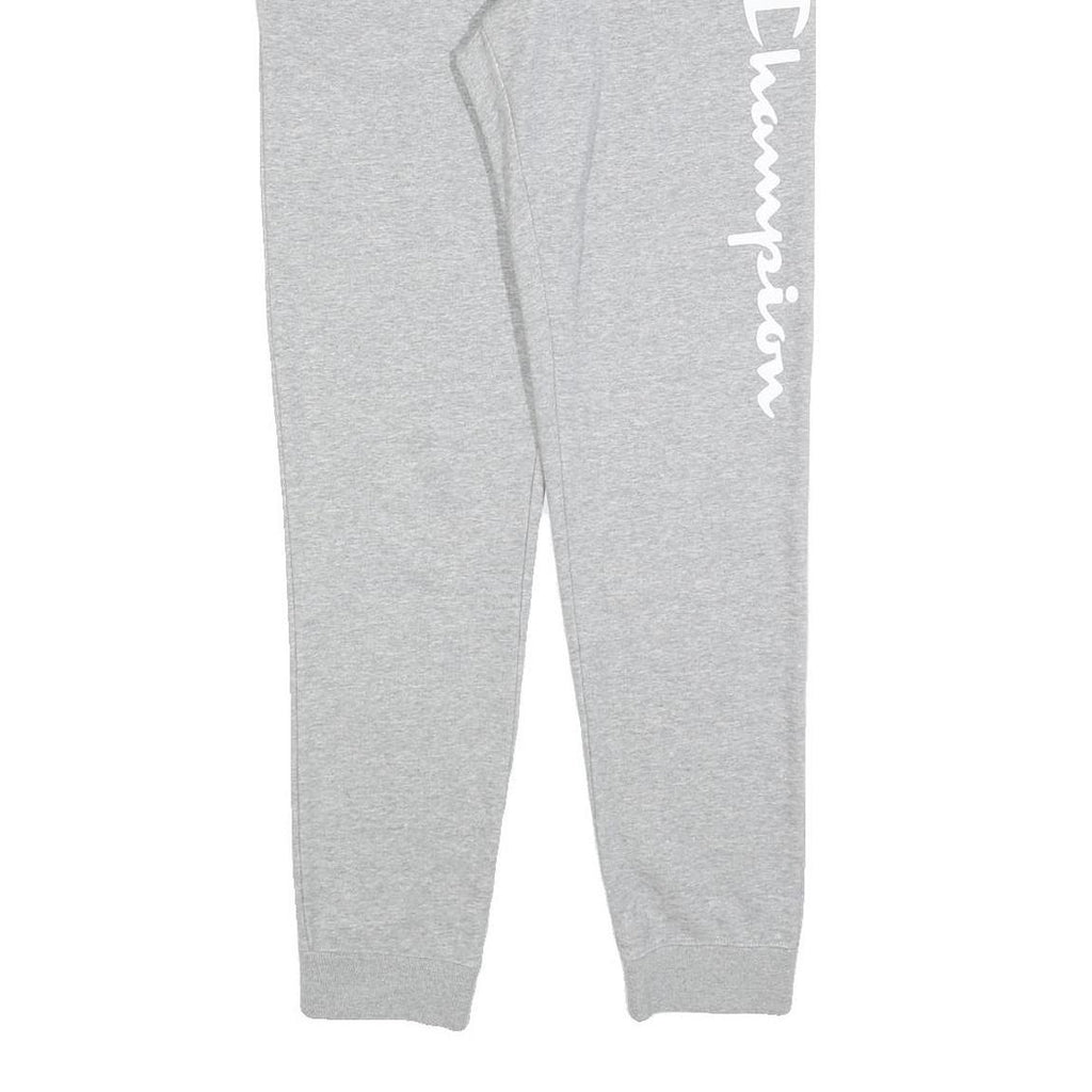 CHAMPION Mens Joggers Grey S W28 L30 Cotton Slim Tapered Logo Print